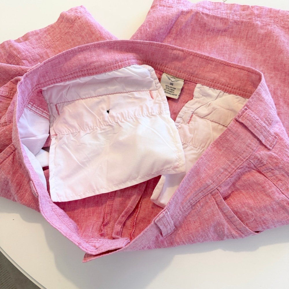 St. John Bay Coral 9” Linen/cotton Comfort Stretch Bermuda Shorts waist 36 - Picture 6 of 6